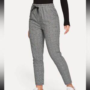 plaid drawstring pants